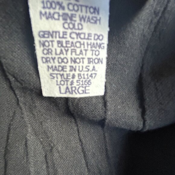 Brownstone Studio Womens Crinkle Button-Down Blouse Large Cotton Black Casual - Picture 4 of 7